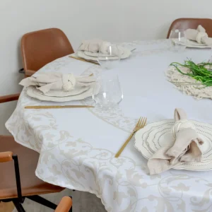 מפת שולחן מלטה - שמנת